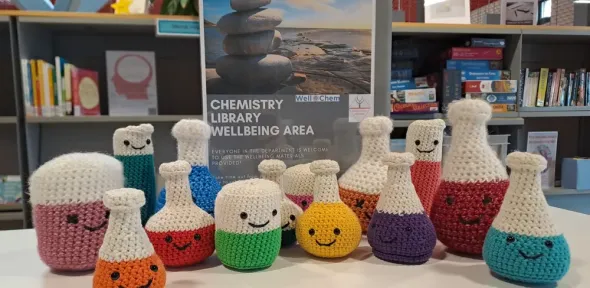 Crocheted study buddies, courtesy Megan Holman